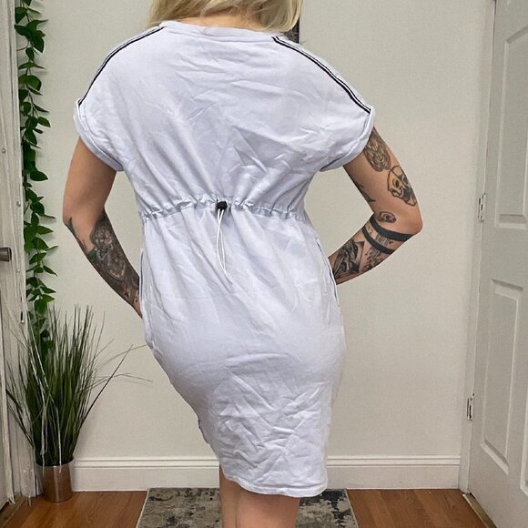 Fire + Ice Pullover Crew Neck Anica Shift Dress Short Sleeve Size S Blue - Picture 8 of 9